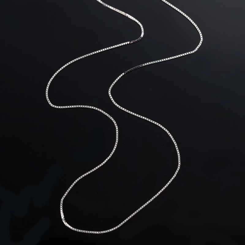 White Gold Baby Box Chain 1 White Gold Baby Box Chain