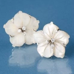 Mother Of Pearl Hibiscus Earrings -Accessories shop, one for all. 15881 1 800