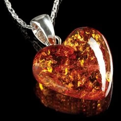 Amber Heart Necklace