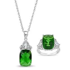 Spirit Lake Helenite Pendant, Chain & Ring