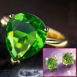 Helenite Ring & FREE Stud Earrings