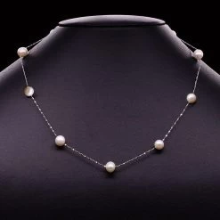 Pearls In Silver Necklace