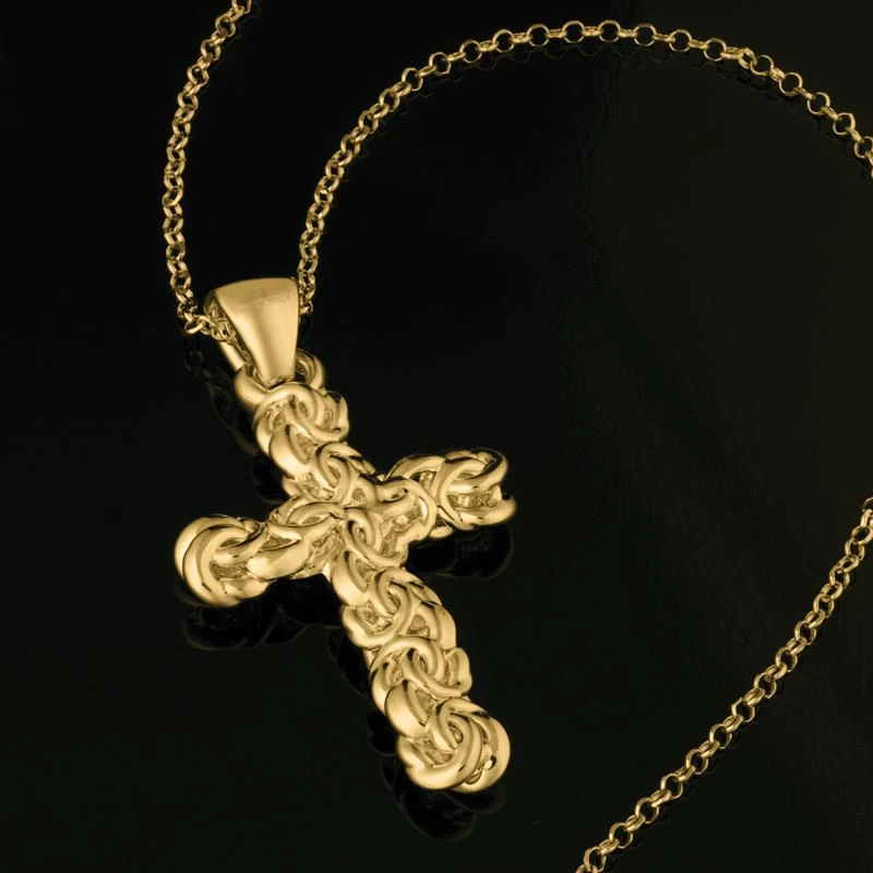 14K Gold Justinian Cross Pendant 1 14K Gold Justinian Cross Pendant