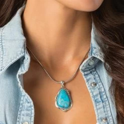 Sedona Turquoise Pendant, Chain And Earrings -Accessories shop, one for all. 42237 5 800