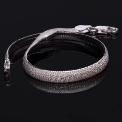 Herringbone Bracelet (Rhodium-Finished Sterling Silver)