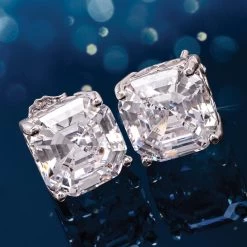 Asscher Cut Earrings (4-1/4 Ctw)