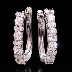 Moissanite Hoop Earrings (3/5 Ctw)