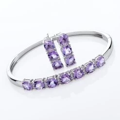 Amethyst Earring And Bracelet Set