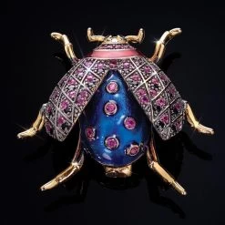 Wonderful Wings Shell Pearl Beetle Brooch