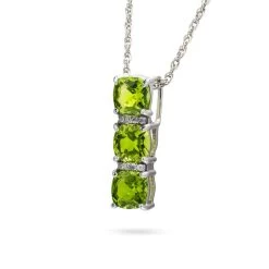 Verdant Peridot Three Stone Pendant