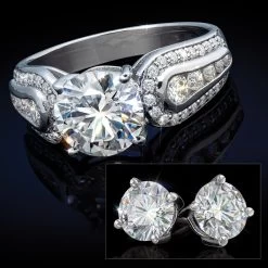 Moissanite Perfecta Ring & Studs