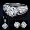 Moissanite Perfecta Ring, Studs & Necklace