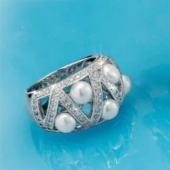 Rhodium Finished Lattice Cultured Pearl Collection 4 Rhodium Finished Lattice Cultured Pearl Collection -Accessories shop, one for all. 46550 1 800