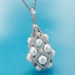 Rhodium Finished Lattice Cultured Pearl Collection 5 Rhodium Finished Lattice Cultured Pearl Collection -Accessories shop, one for all. 46550 2 800