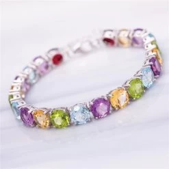 Multi-Gemstone Tennis Bracelet