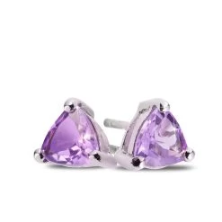 Trillion-Cut Amethyst Stud Earrings