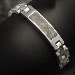 Men's Meteorite In Steel Bracelet
