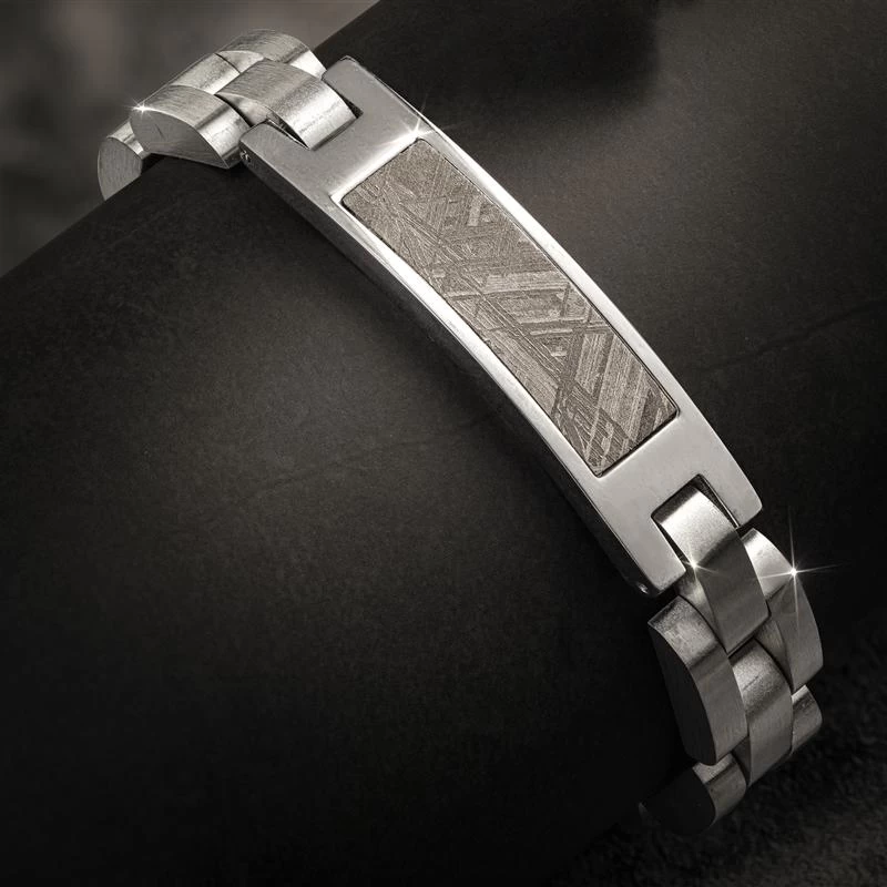 Men's Meteorite In Steel Bracelet 1 Men's Meteorite In Steel Bracelet