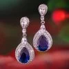 Blue Pear Drop Earrings