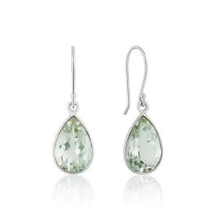 Green Amethyst Drop Earrings