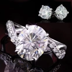 Oval Cut Moissanite Ring And Earrings