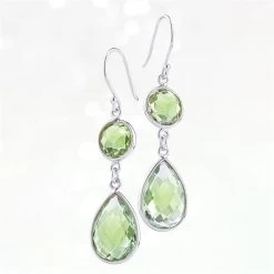 Drop Everything Earrings (Green Amethyst)