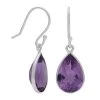 Amethyst Pear Cut Drop Earrings