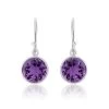 Amethyst Pear Round Top Drop Earrings