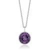 Amethyst Round Cut Drop Pendant Necklace