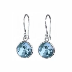 SKY BLUE TOPAZ ROUND DROP EARRINGS