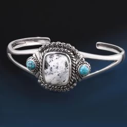 Two Legends White Buffalo & Kingman Turquoise Bangle
