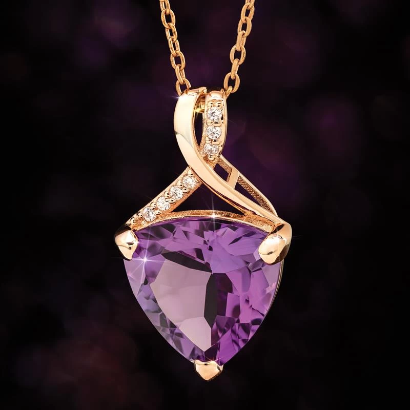 Amethyst Trillion Pendant 1 Amethyst Trillion Pendant