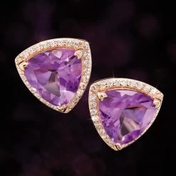 Amethyst Trillion Earrings