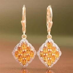 Golden Citrine Pendant, Chain & Earrings -Accessories shop, one for all. 48949 2 800