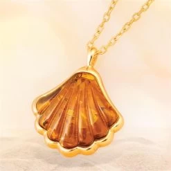 Santiago Amber Shell Necklace