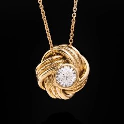 Italian Made Moissanite Knot Necklace