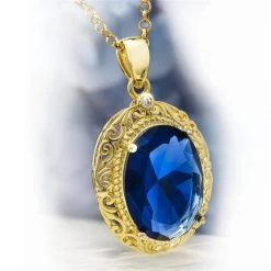 Blue Helenite Inferno Pendant