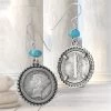 Mercury Dime & Sleeping Beauty Turquoise Earrings