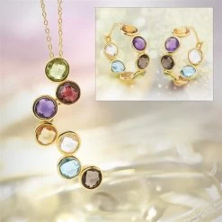 Luxury Gems Bubble Necklace & Earrings