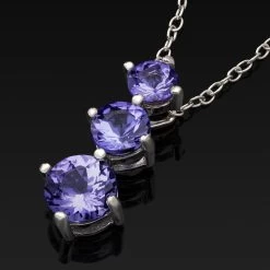 3-Stone Tanzanite Pendant