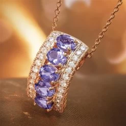 Rose Gold-finished Karatu Tanzanite Pendant