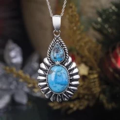 Kingman Turquoise Pendant & Chain
