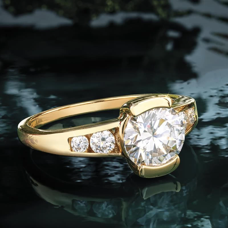 Moissanite Cherish Pendant, Chain And Ring 2 Moissanite Cherish Pendant, Chain And Ring - Image 2