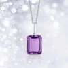 Bezel Set Octagon Amethyst Necklace