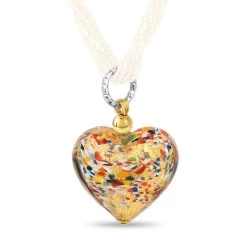 Murano Confetto Heart Pendant
