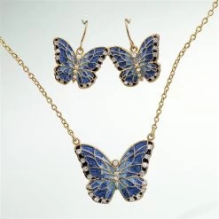 Flying Flower Butterfly Necklace & Earrings