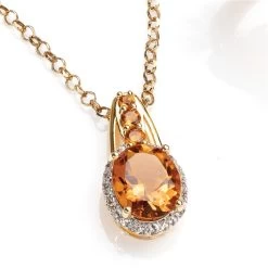 Sunny Madeira Citrine Pendant And Chain