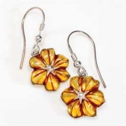 Amber Flower Earrings