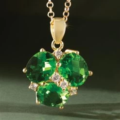 Three-of-a-Kind Helenite Ring, Pendant & Chain 5 Three-of-a-Kind Helenite Ring, Pendant & Chain -Accessories shop, one for all. 53007 2 800