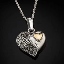 Bali Filigree Heart Pendant & Chain